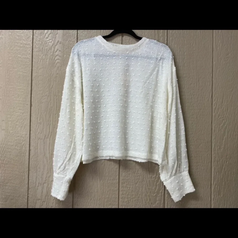 Very J boutique Cozy Cream swiss dot sweater | size medium & large